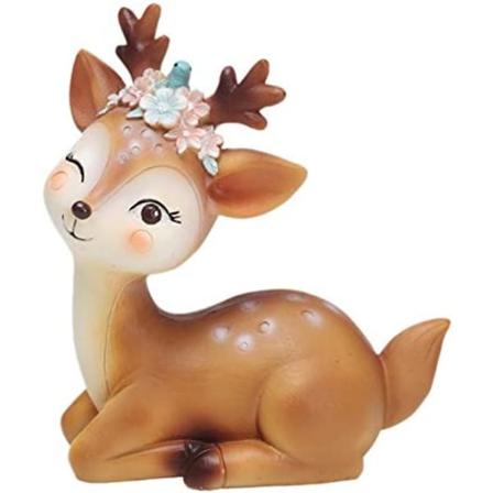 Fawn Figur, Hjorte Ornamenter Resin Dyre Miniature Hjorte Fi
