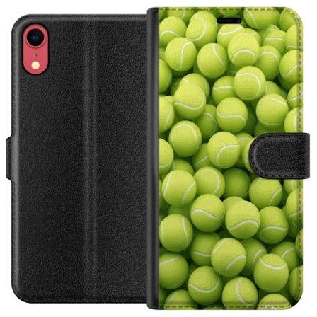 Kompatibel Tegnebogsetui til Apple Apple iPhone XR Mønster af grønne tennisbolde i høj detalje, sporty motiv med gentagende tekstur og stærke farv