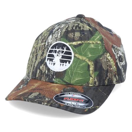 Hunter - Camo flexfit Cap - Deer Circle Logo Mossy Oak Breakup Flexfit @ Hatstore