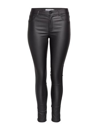 Carpunk Reg Sk Coated Pants Slimfit Bukser Stoffbukser Svart ONLY Carmakoma