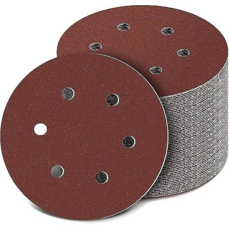 150mm slibeskive, 100 stk slibeskiver, 40-800 kornstørrelse, ideel til slibning, polering, fjernelse af rust (6 huller)