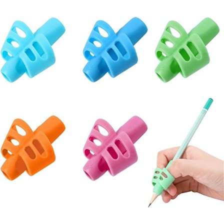 6 stk blyantgrep, skrivehjelp penn grep holdningskorrigering barn fingerguide, ergonomiske blyantgrep