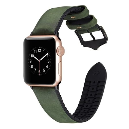 Apple Watch Series 4 40mm läderöverdraget klockarmband - Grön