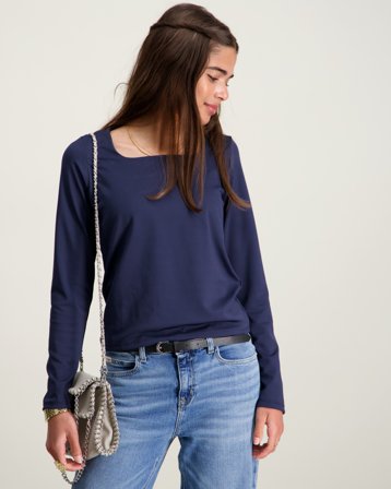 VERO MODA VMMILLION LS SQUARE TOP JRS GIRL Bleu Hauts et chemisiers Fille - Kids Brand Store