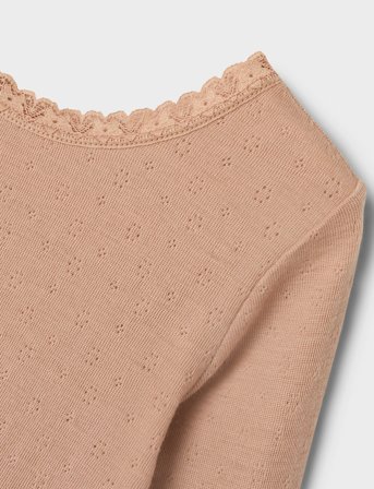 Lil'Atelier Nmfnoel Nab Wool Ls Slim Top Lil - Pink - 92