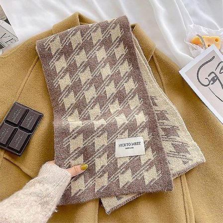 Naisten huivi syksy ja talvi 2024 uusi korealainen tyyli monipuolinen opiskelija neulottu villa pitää lämpimänä huivi