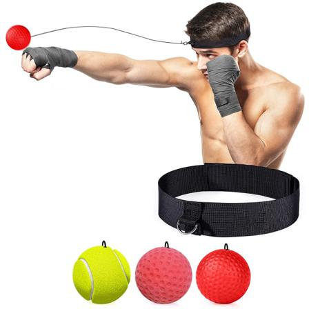 Pannband Och 3 Reflexbollar För Pannbandsboxning