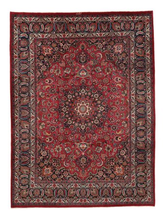 Maschad Teppich Orientalischer Dunkelrot/Schwarz Großer (Wolle, Persien/Iran)