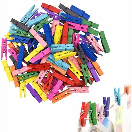 Tøjpinde, Mini Klips, Træ Tøjpinde, Farverige Træ