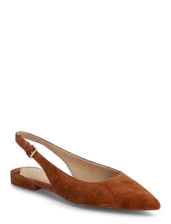Lauren Ralph Lauren Londyn Suede Slingback Flat - Brown - 40