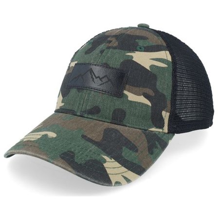 Wild Spirit - Camo trucker Keps - 111p Small Box Mountain Patch Camo/Black Trucker @ Hatstore
