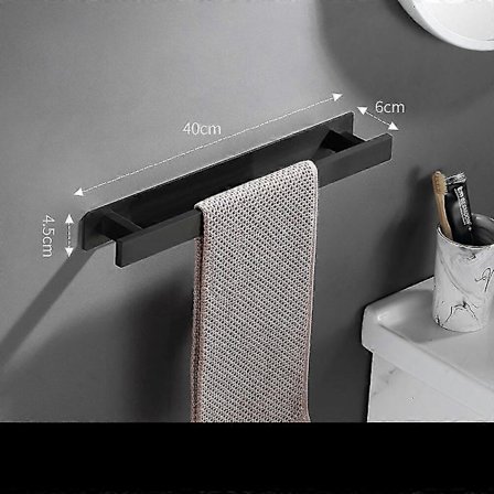 En vanlig svart håndkleholder trenger ikke å bores, og baderomshåndkleholderen er en veggmontert gjestehåndkleholder