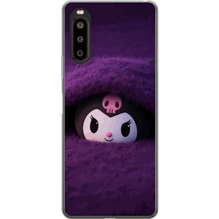Kompatibel Mobilcover til Sony Xperia 10 II Kuromi i et lilla luftigt miljø med en mystisk kawaii-design.