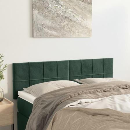 Vidaxl Huvudgavlar 2 St Mörkgrön 72x5x78/88 Cm Sammet Grön