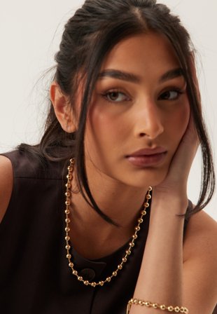 Pilgrim - Air Necklace -plated - Gold - Kläder - - Bubbleroom