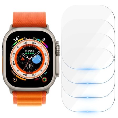 Härdat glas för Apple Watch Ultra 2/Ultra skärmskydd [49mm], Härdad glasfilm, Anti-repor, Hög definition, Touch