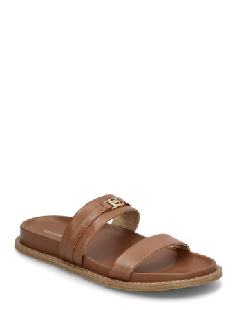 Mandy Flat Sandal Shoes Sandals Flat Sandals Brown Michael Kors