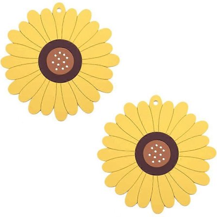 Blomstermønstret silikonunderlag, multifunksjonelle sklisikre fleksible varmebestandige matteputer - Sett med 2 (195 mm)
