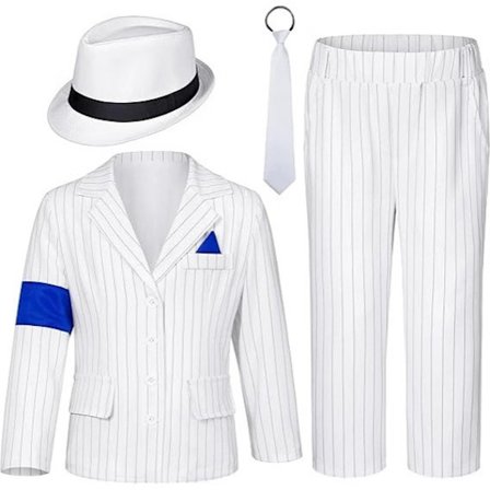 Cosplay kostyme Jackson performance hvitstripet dresssett