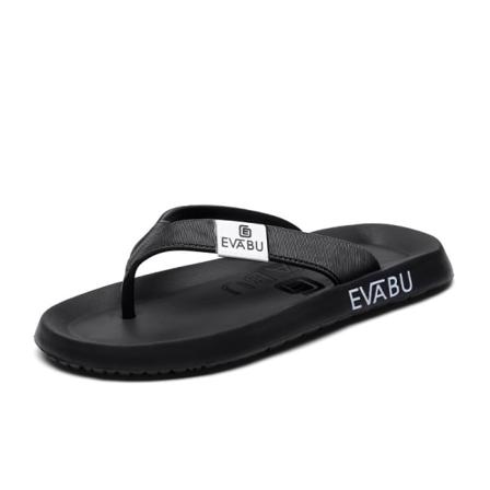 Summer Gentleman Canvas Fiskbensbälte Halkfri strandskor med mjuk botten EVA Stovepipe Hem Studenttermin Herr Flip-flops Black CN size 44