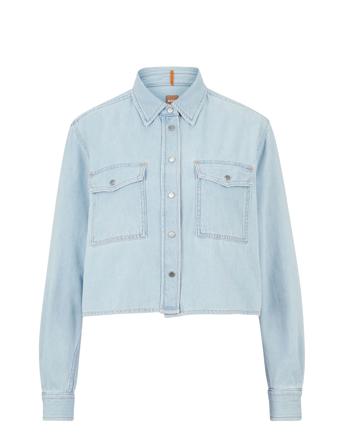 C_Birain Shirts Denim Shirts Blå BOSS*Betinget Tilbud
