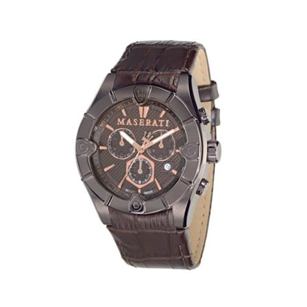 Kello - Maserati - Mekaaninen - Ruskea Nahka - Vesitiiviys 10 ATM - Tyylikäs Tyyli