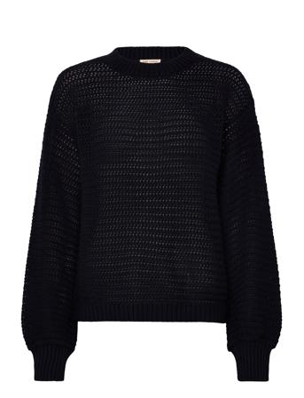 Esmagda O-Neck Knit Pullover Svart Esme Studios*Betinget Tilbud