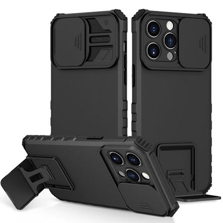 iPhone 15 Pro Max Case with Slide Camera Lid - Black