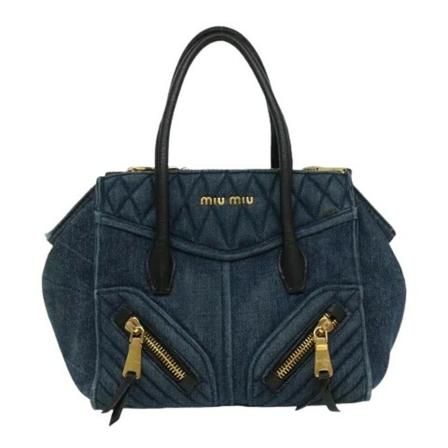 Miu Miu Pre-owned, Pre-owned Handbags Blauw, Dames, Maat:ONE Size,leer