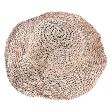 Kvindernes solskygge hat bred skygge sommer strand hat kvinders sammenklappelige rejse strå hat(pink)