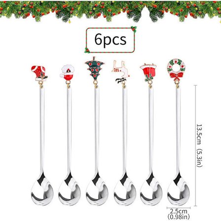 Jul hängande sked set Jul dessertsked