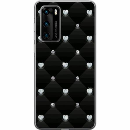 Huawei P40 Genomskinligt Skal Bling Heart
