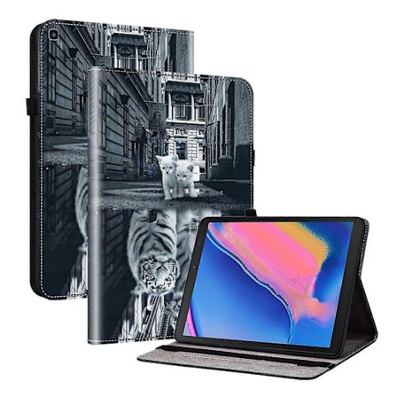 Kristalltextur Målat Läder Tablet Fodral-Perfet