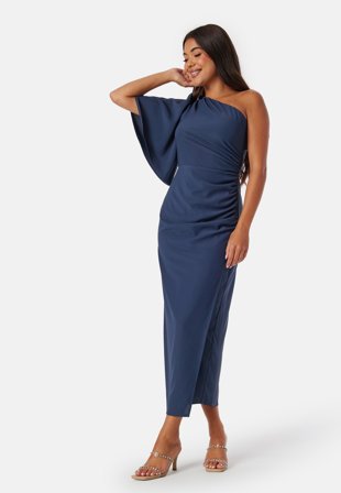 Bubbleroom Occasion Ruched One Shoulder Midi Dress Klær