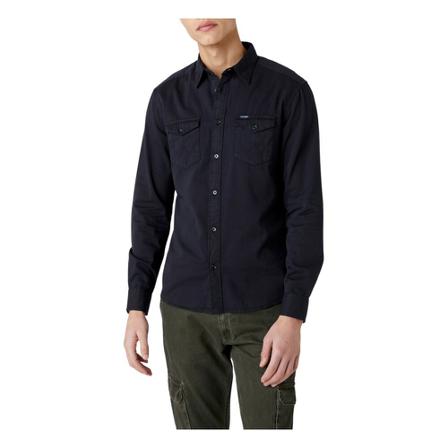 Wrangler Shirt with pockets , Blauw , Heren , Maat: S