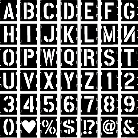 Stempelbogstaver stencils tal bogstaver stort alfabet stencil