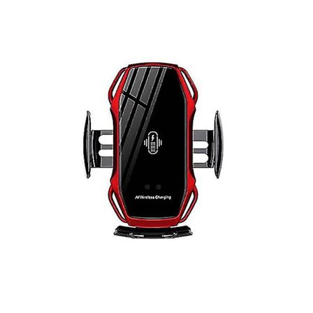 360 Rotation Mobiltelefonholder, Hurtigopladning Trådløs Billader Montering, Automatisk Sensing, Til Alle Mobiltelefoner (Rød)