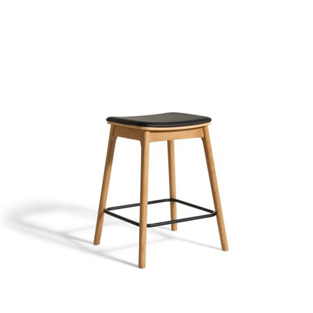 Balo Counterstuhl in Schwarz, moderner Barhocker für die Küche mit bequemer Sitzfläche und stabiler Fußstütze, Sitzhöhe 63,9cm, zeitlos