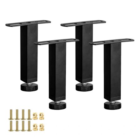 Sengebenke Justerbare Ben, 4-pak T-formede Fødder Justerbare Metalstøtteben til Sengeramme Møbelben, Sengerammetilbehør