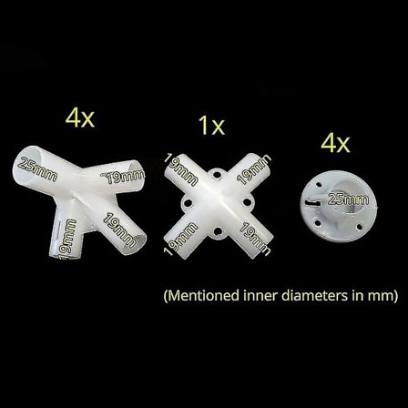 Reservedele til 3x3m Pavillon Markise Telt Fødder Hjørne Center Connector 25/19mm (FMY)