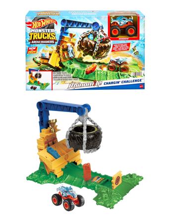 Monster Trucks Arena Smashers Rhinomite Chargin' Challenge Playset Toys Toy Cars & Vehicles Race Tracks Multi/patterned Hot Wheels