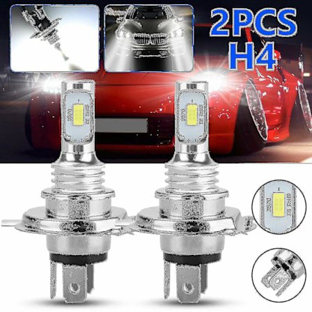 2 X H4 9003 Hb2 6000k Super Vita CSP LED Strålkastare Sats [DB]