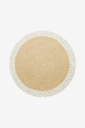 Hanah Home - Matta-Paten - Beige - Slätvävda mattor - 90X90 - Från Homeroom