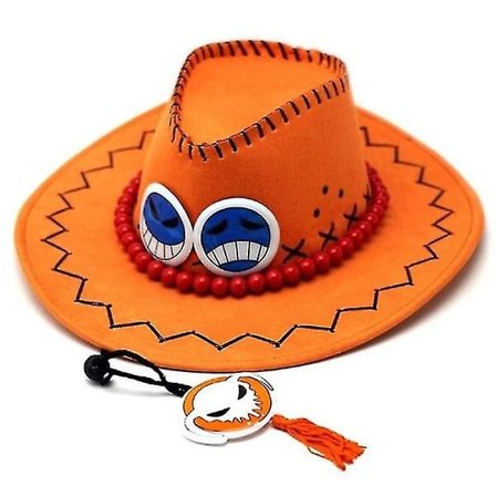 Portgas D Ace Oransje Hatt One Piece Cosplay Cowboyhatt