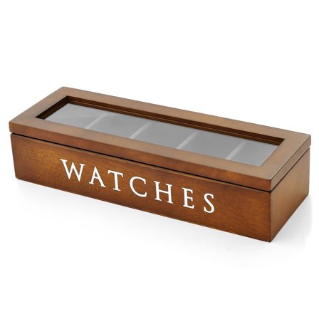 Brown Wood Watch Case - 5 Watches for Men - Watch boxes