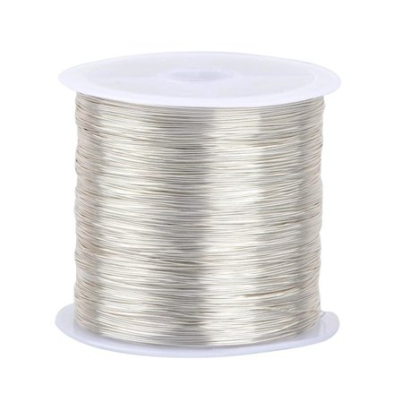 100m x 0,3mm kobber smykkewire for håndverk smykker perling wire, metall håndverk wire for smykkefremstilling (sølvfarge)
