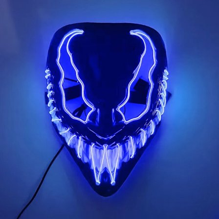 LED Halloween-mask Skrämmande glödande mask Cosplay-festdräkt Pojkar Flickor Halloween-dekoration Lysande mask med 3 ljuslägen