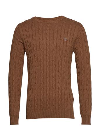 Cotton Cable C-Neck Neulepaita Pyöreä Kaula-aukko Ruskea GANT
