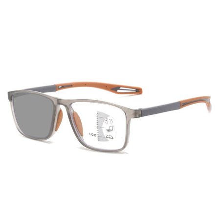 Anti-Blue Light Läsglasögon Fyrkantiga glasögon GRÅ STYRKA