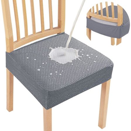 4 st vattentäta stolsöverdrag för stolar, stretchiga tvättbara stolsöverdrag, grå[SL]